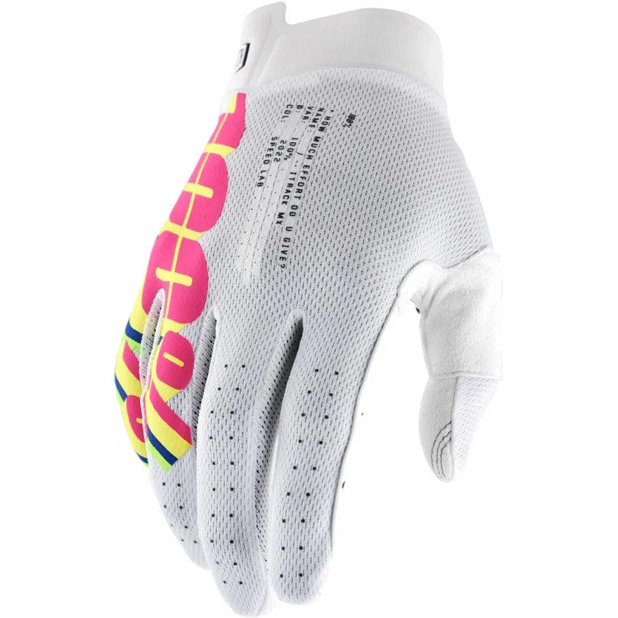 100% iTrack Gloves - System White