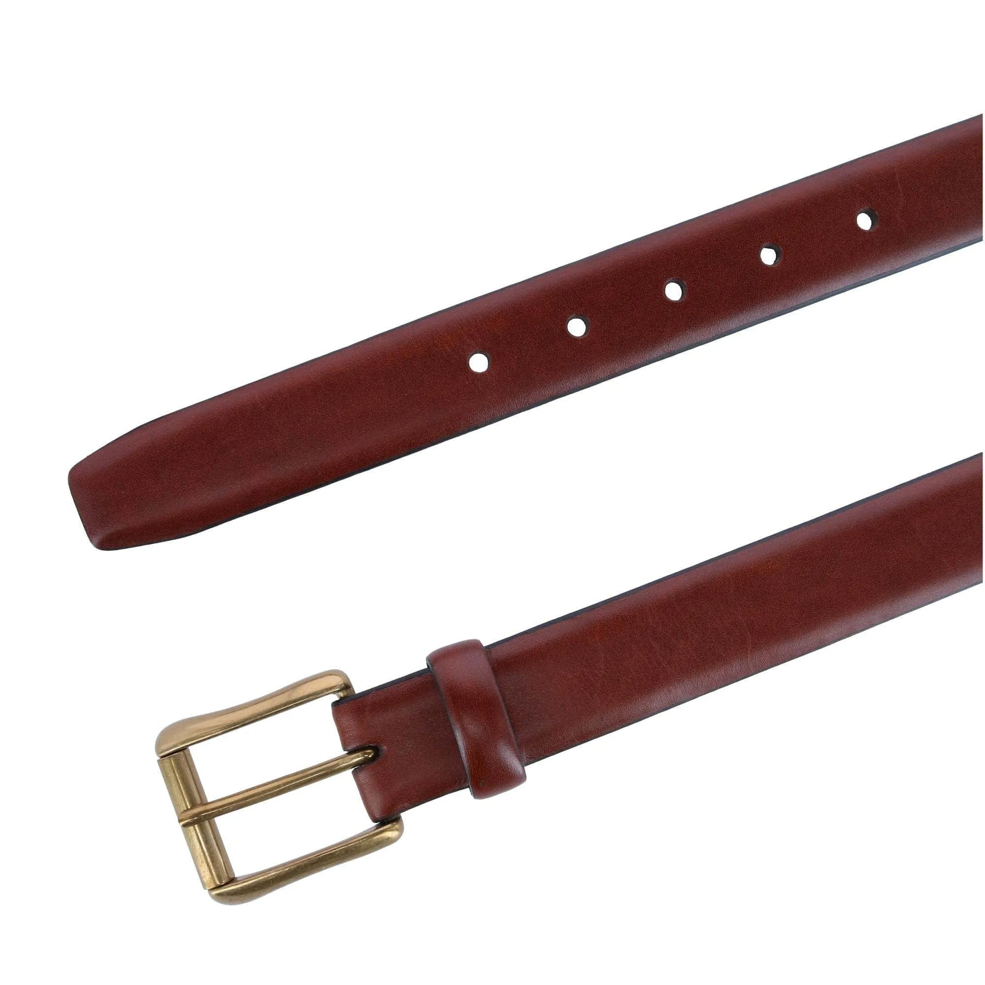 30mm Cortina Leather Belt with Solid Brass Roller Buckle