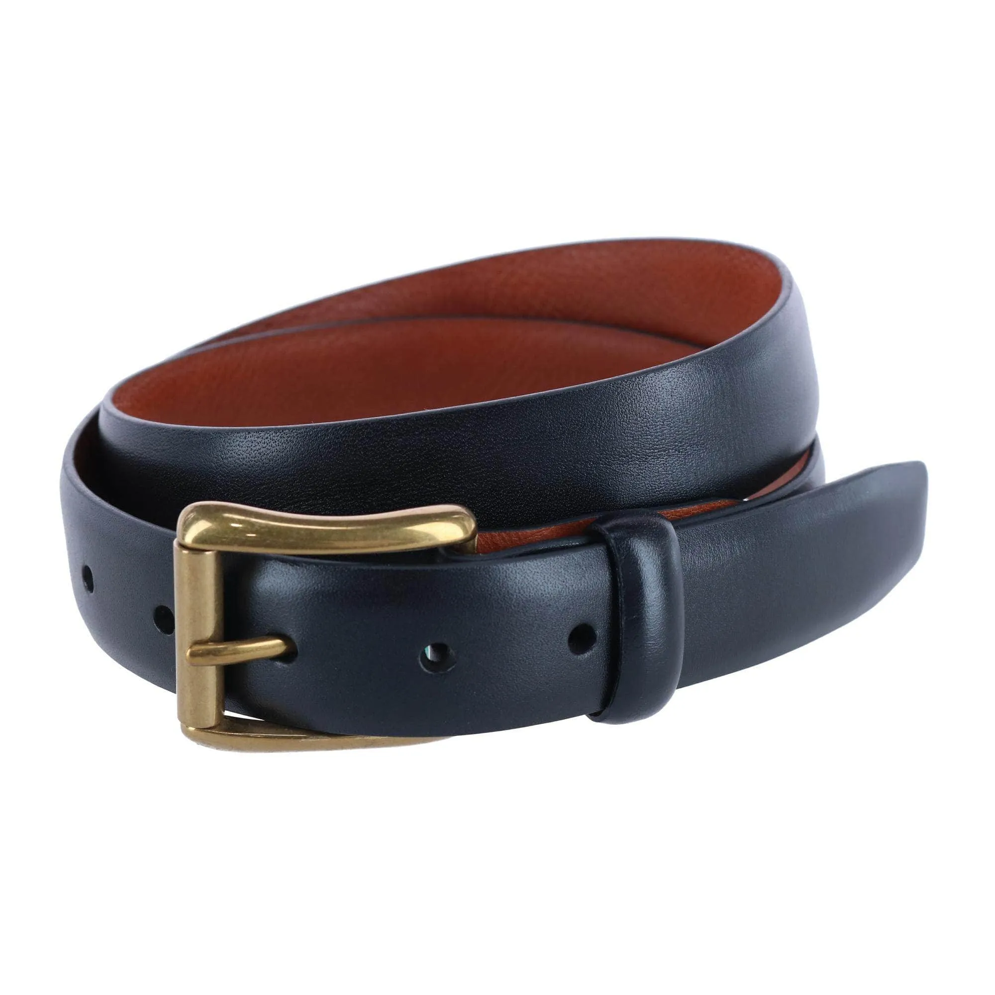 30mm Cortina Leather Belt with Solid Brass Roller Buckle