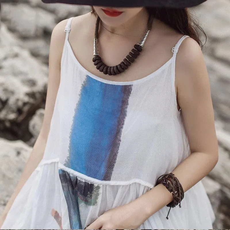 Abstract Art Sleeveless Flowy Sundress