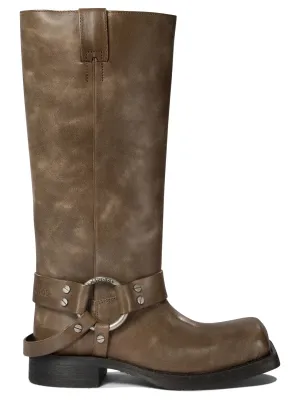 ACNE STUDIOS Chic Beige Leather Buckle Boots