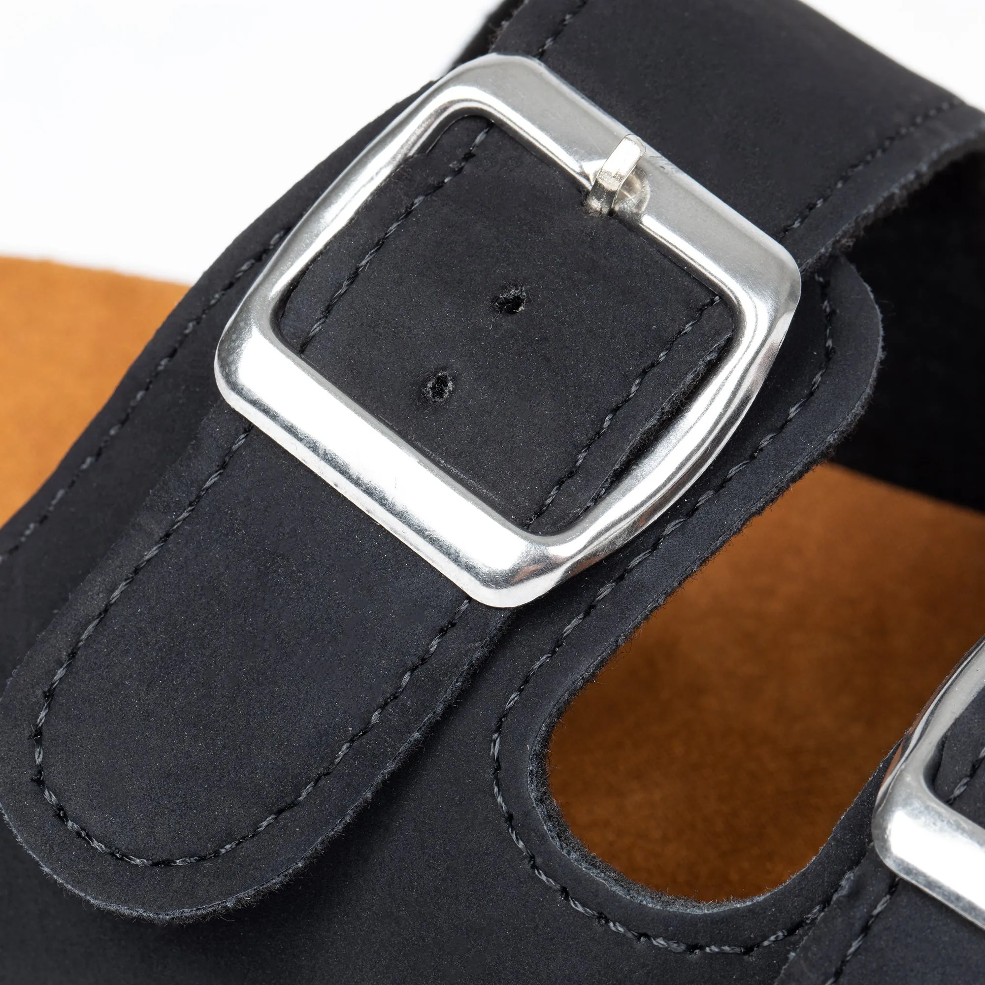 Air Balance Double Buckle Faux Leather Slides