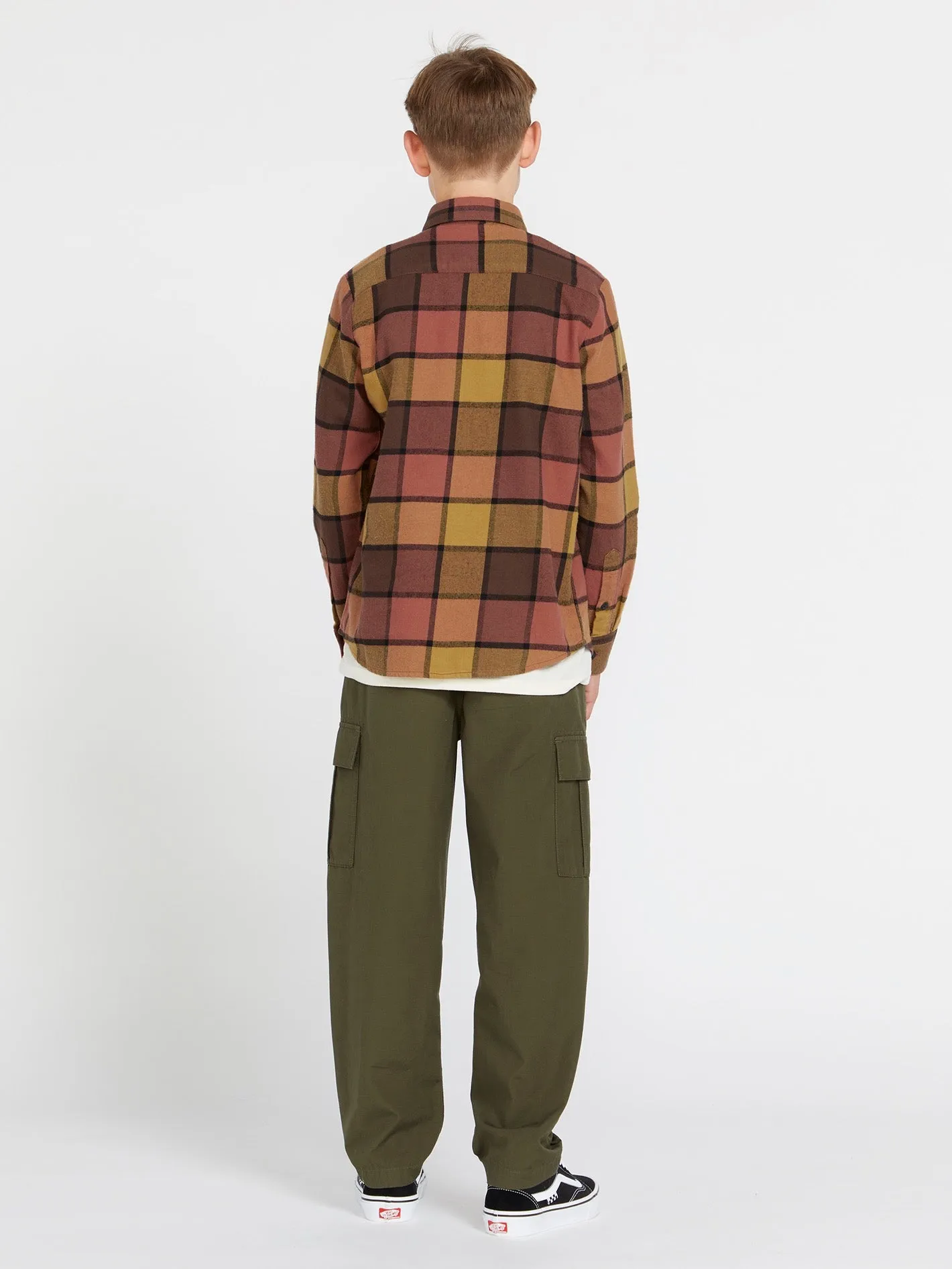 Big Boys Caden Plaid Flannel - Burro Brown