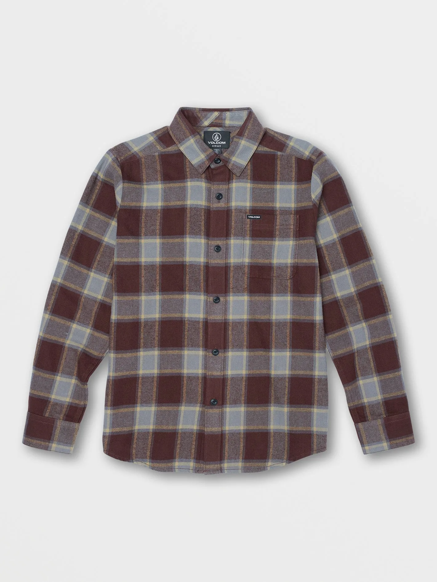 Big Boys Caden Plaid Long Sleeve Shirt - Mahogany