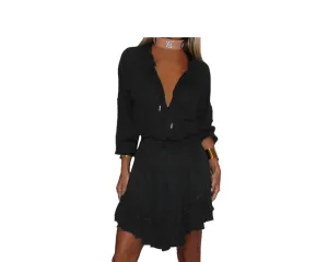 Black flowy short dress - The Capri