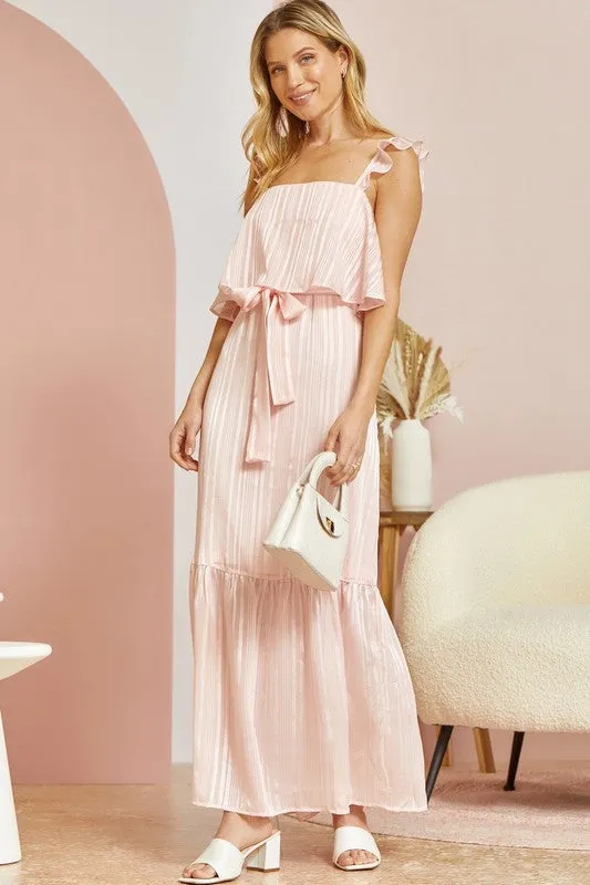 Blush Double Layer Maxi Dress