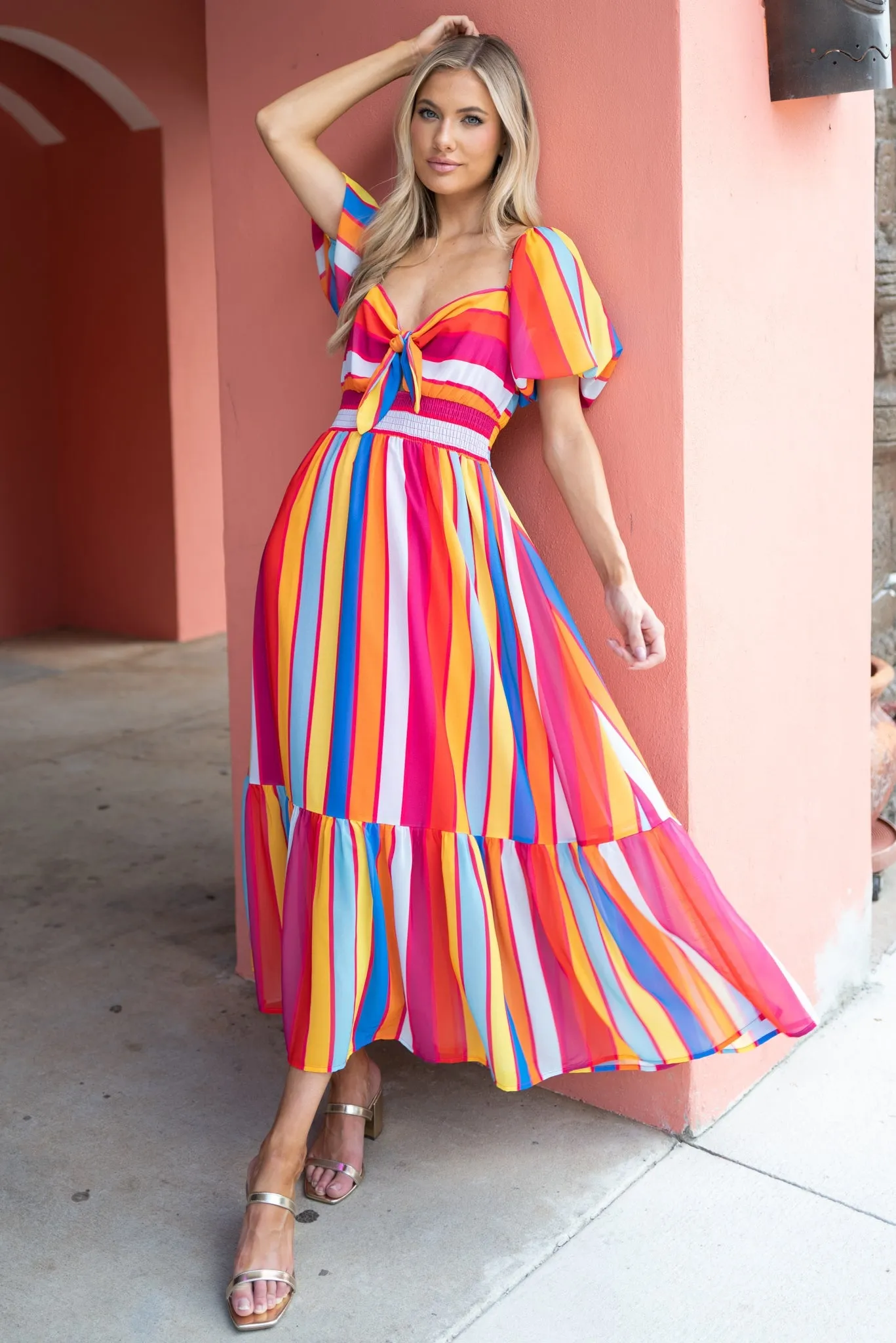 Bring Her To Life Rainbow Print Maxi Dress