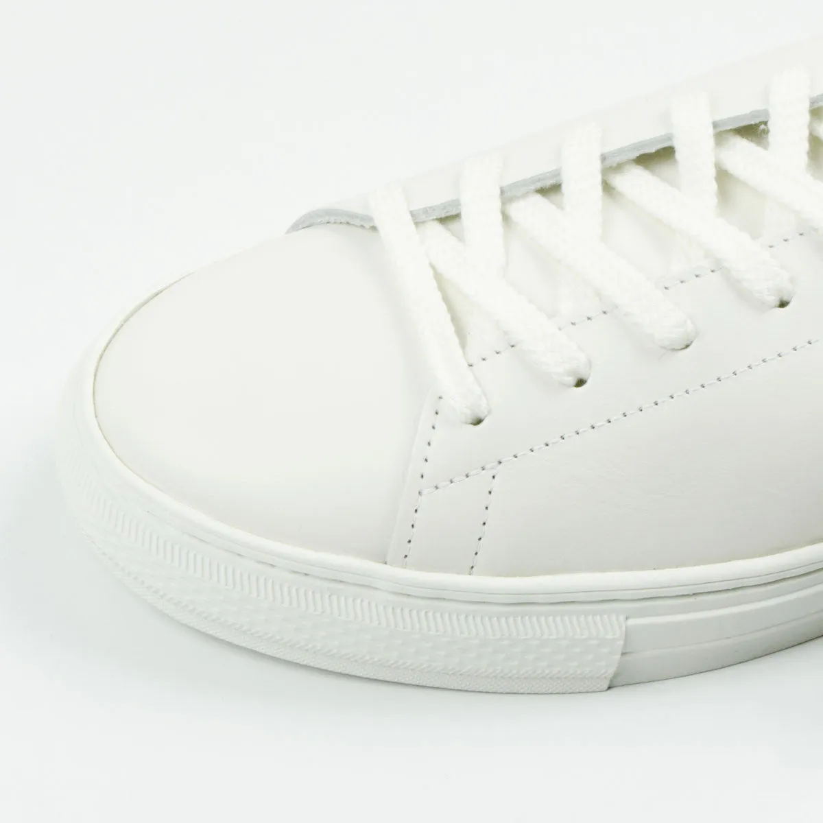 Buddy - Bull Terrier Low Smooth Leather Sneakers - White