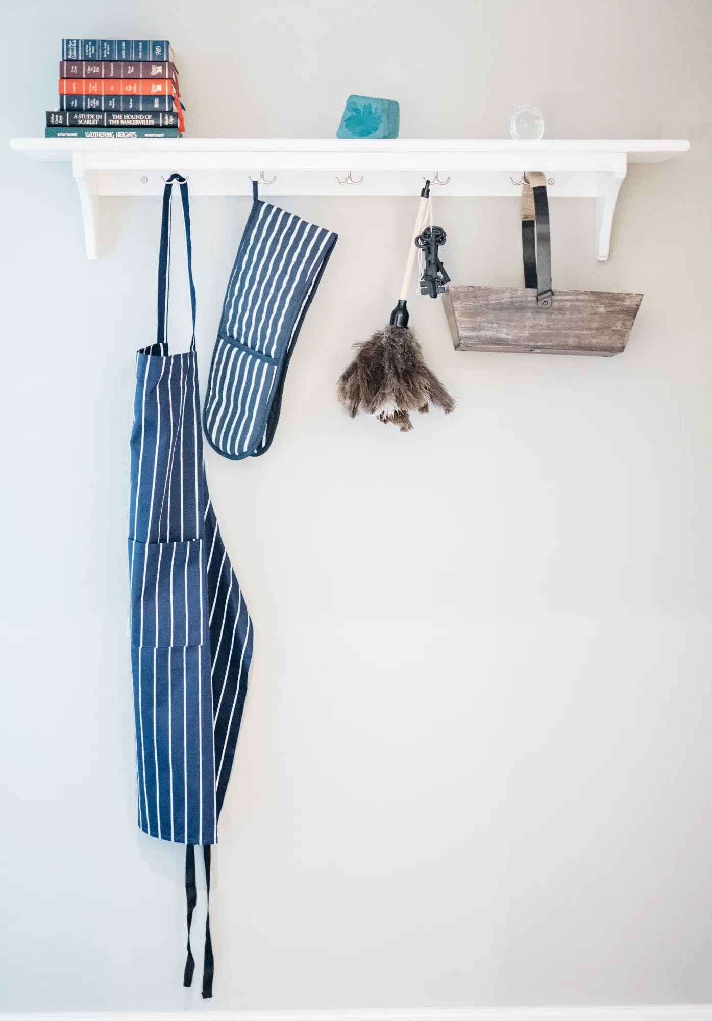 Butchers Stripe Navy & White Double Oven Gloves