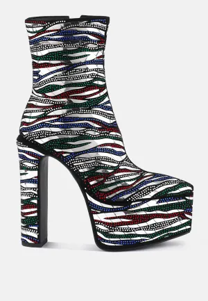 Cartier Pattern Embellishment Platform Boots