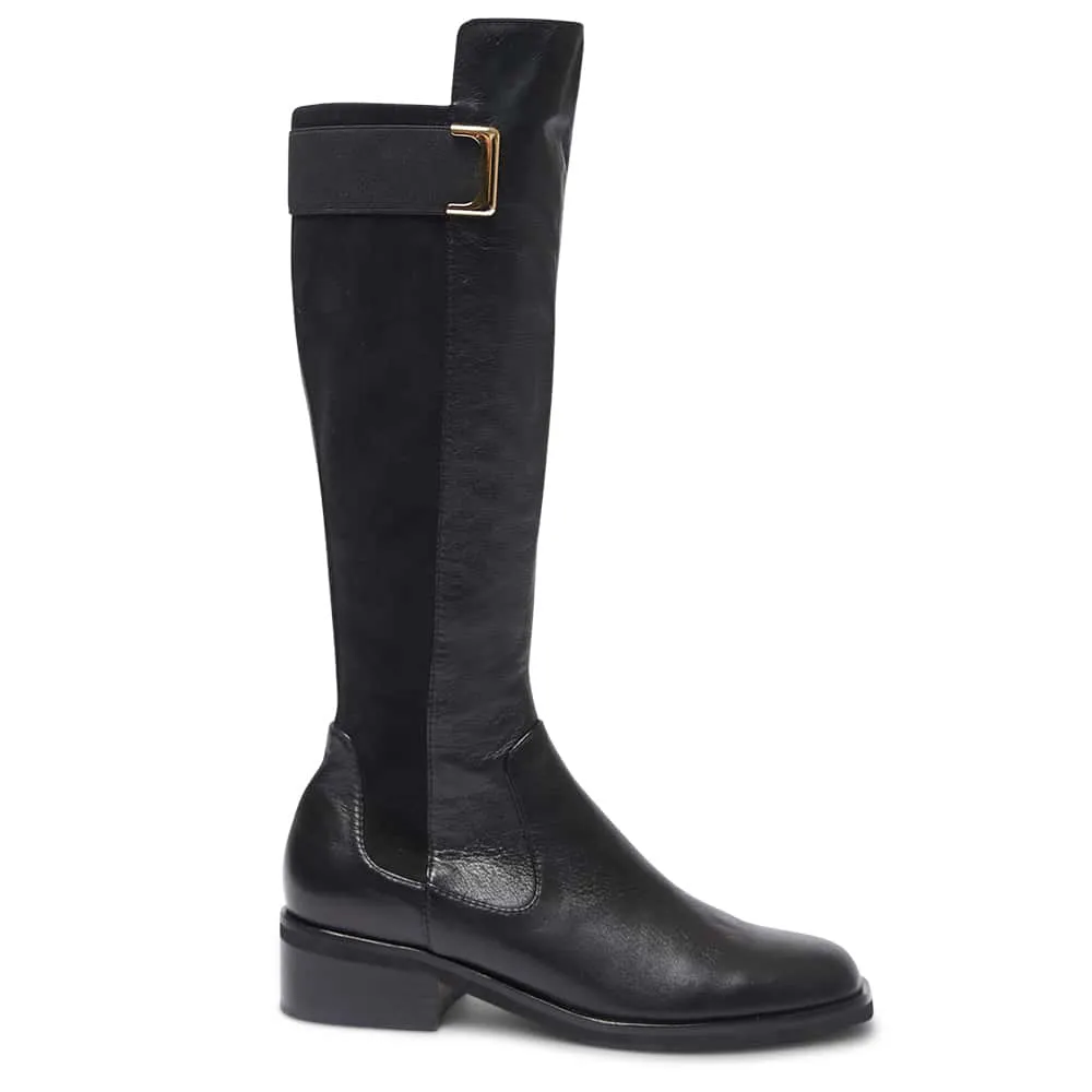 Cavalier Boot in Black Leather