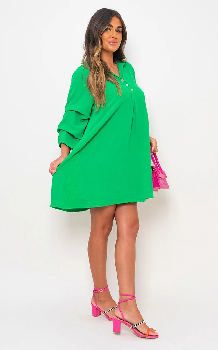 Collared Oversized Mini Dress