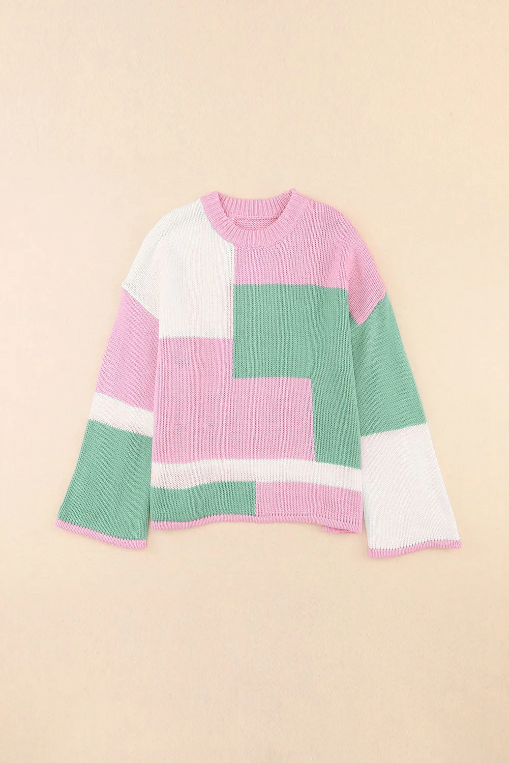 Colorblock Bell Sleeve Sweater