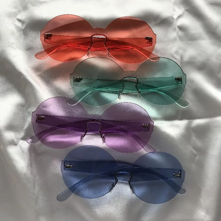 Colorful Trendy Round Plastic Sunglasses