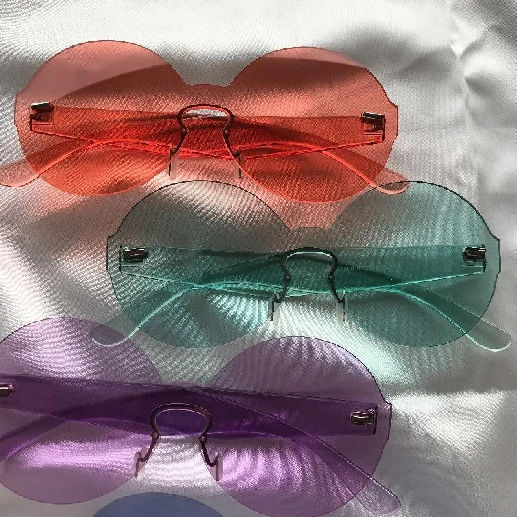 Colorful Trendy Round Plastic Sunglasses