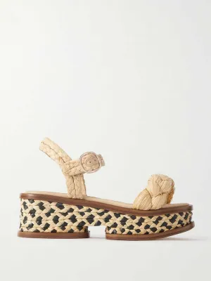 Cream braided raffia sandals