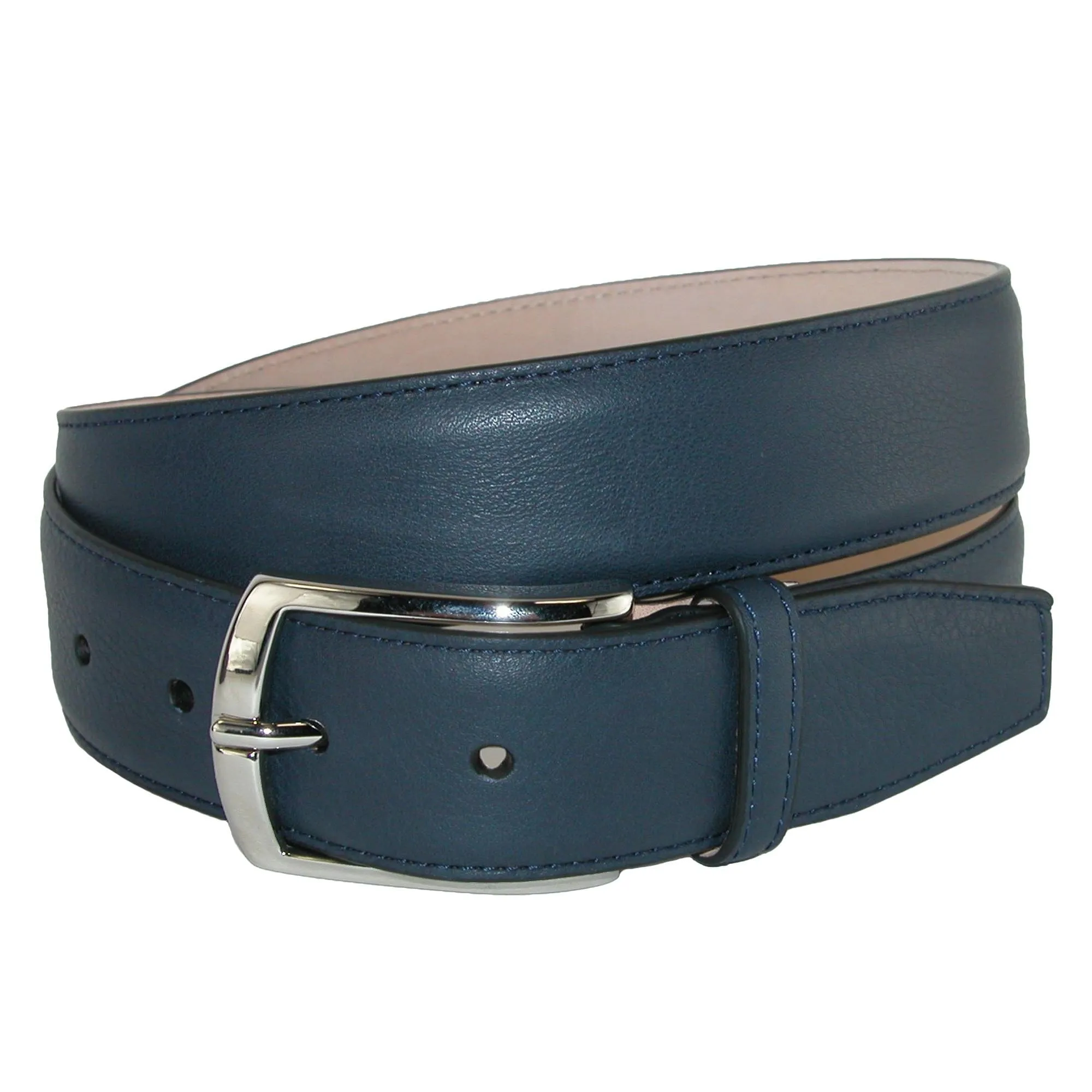 CrookhornDavis Men's Borgo Boxcalf Dress Belt with Solid Brass Buckle