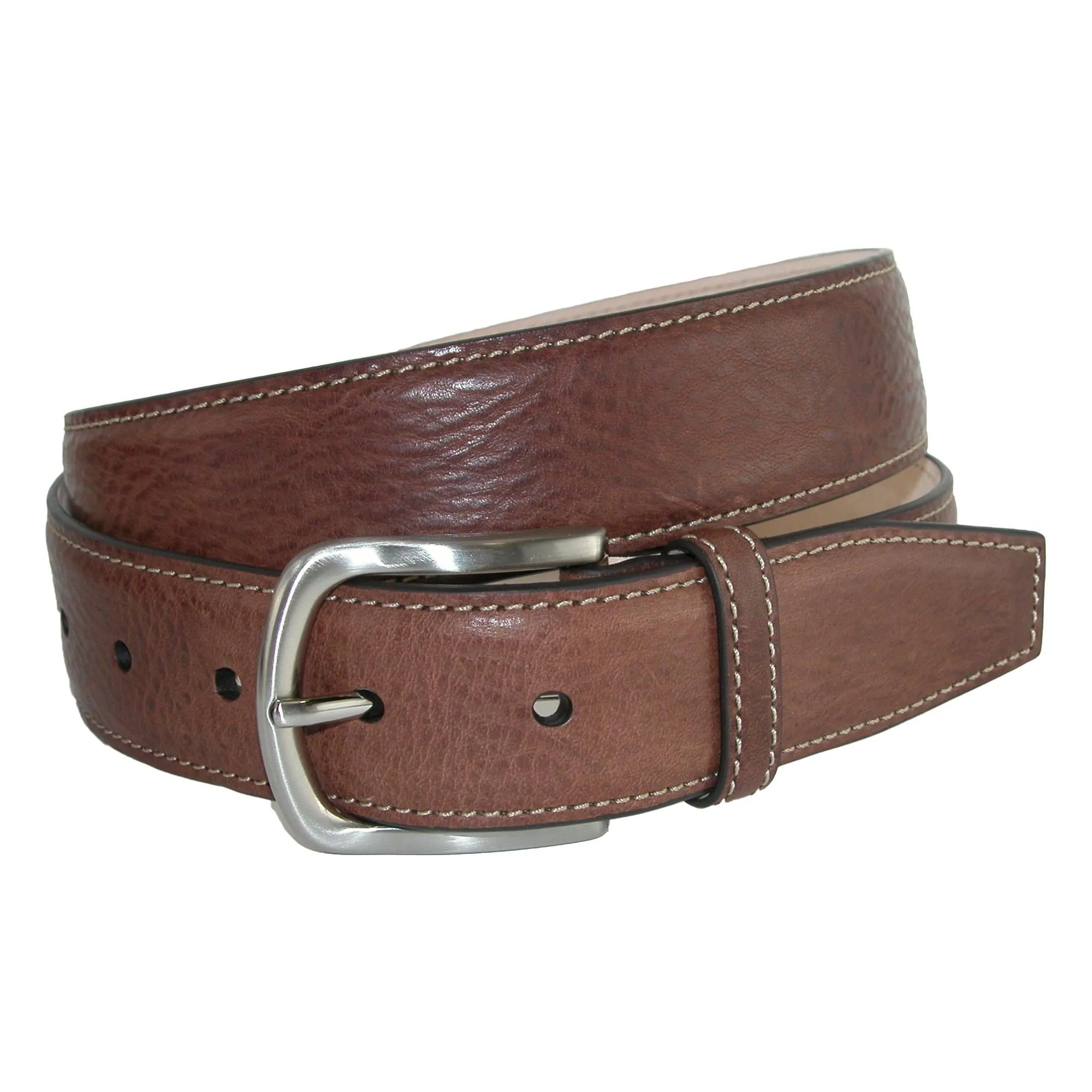 CrookhornDavis Men's Brescia Boxcalf Casual Belt with Contrast Stitch