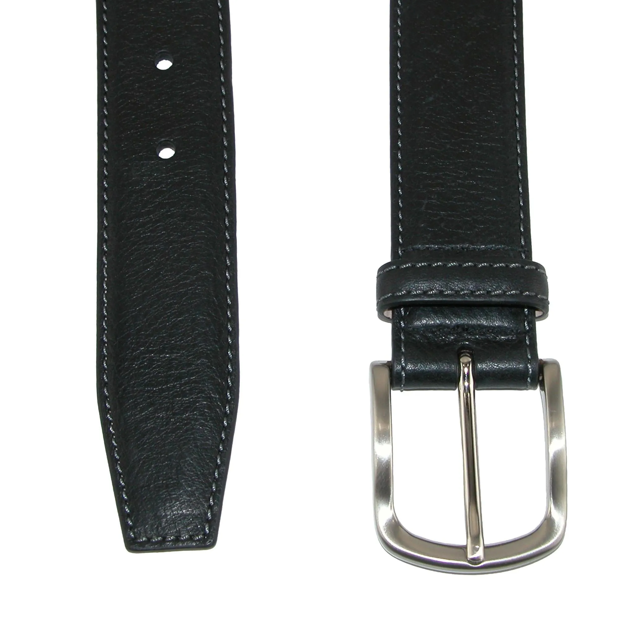 CrookhornDavis Men's Brescia Boxcalf Casual Belt with Contrast Stitch