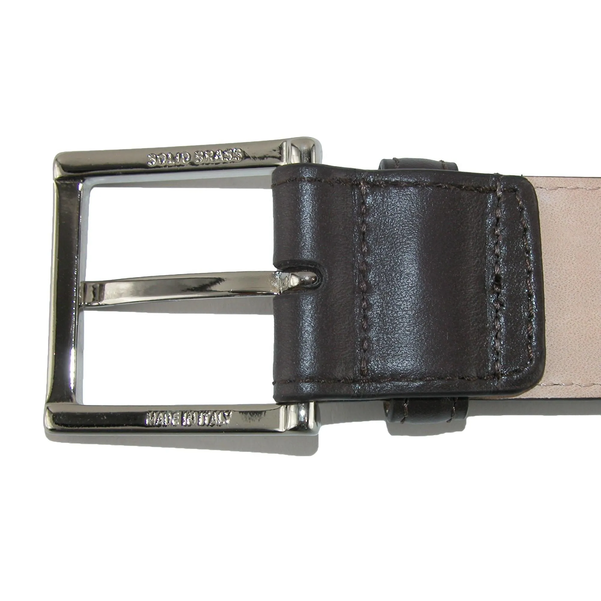 CrookhornDavis Men's Como Calfskin Dress Belt with Solid Brass Buckle