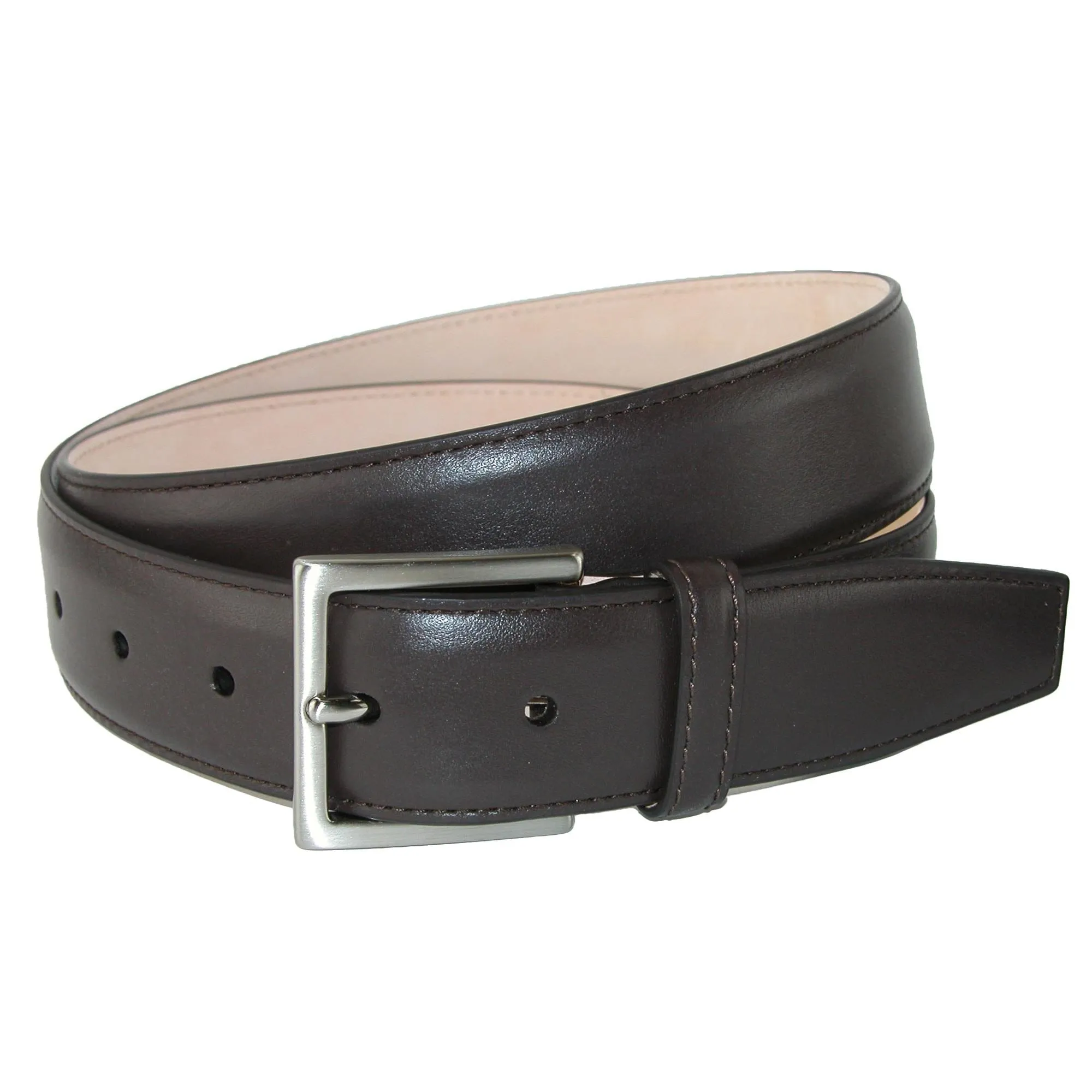 CrookhornDavis Men's Como Calfskin Dress Belt with Solid Brass Buckle