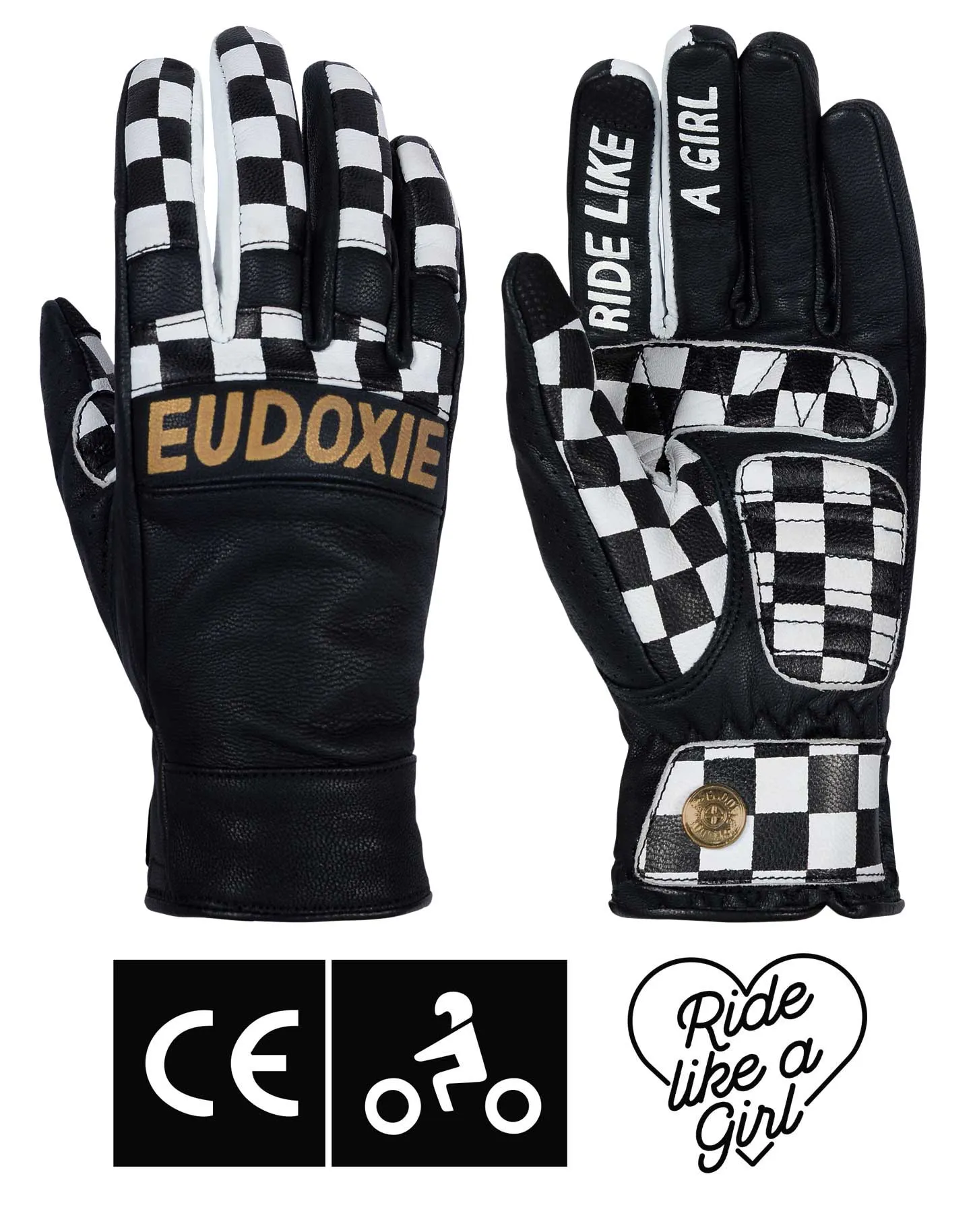 Eudoxie Lizzie Black/Gold Ladies Gloves