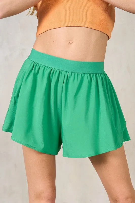 Exposed Waist Elastic Summer Shorts