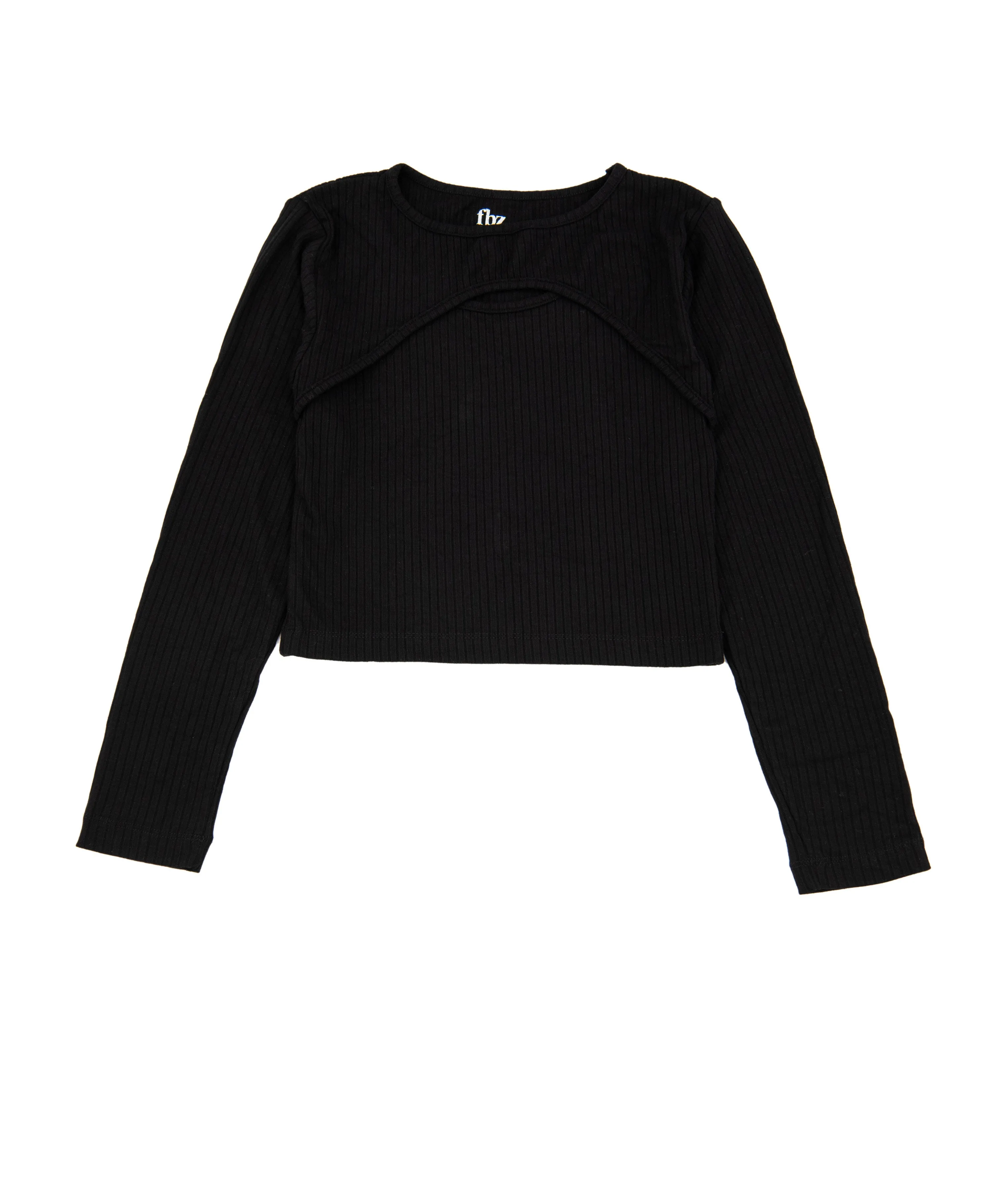 FBZ Girls Open Neck Rib Top