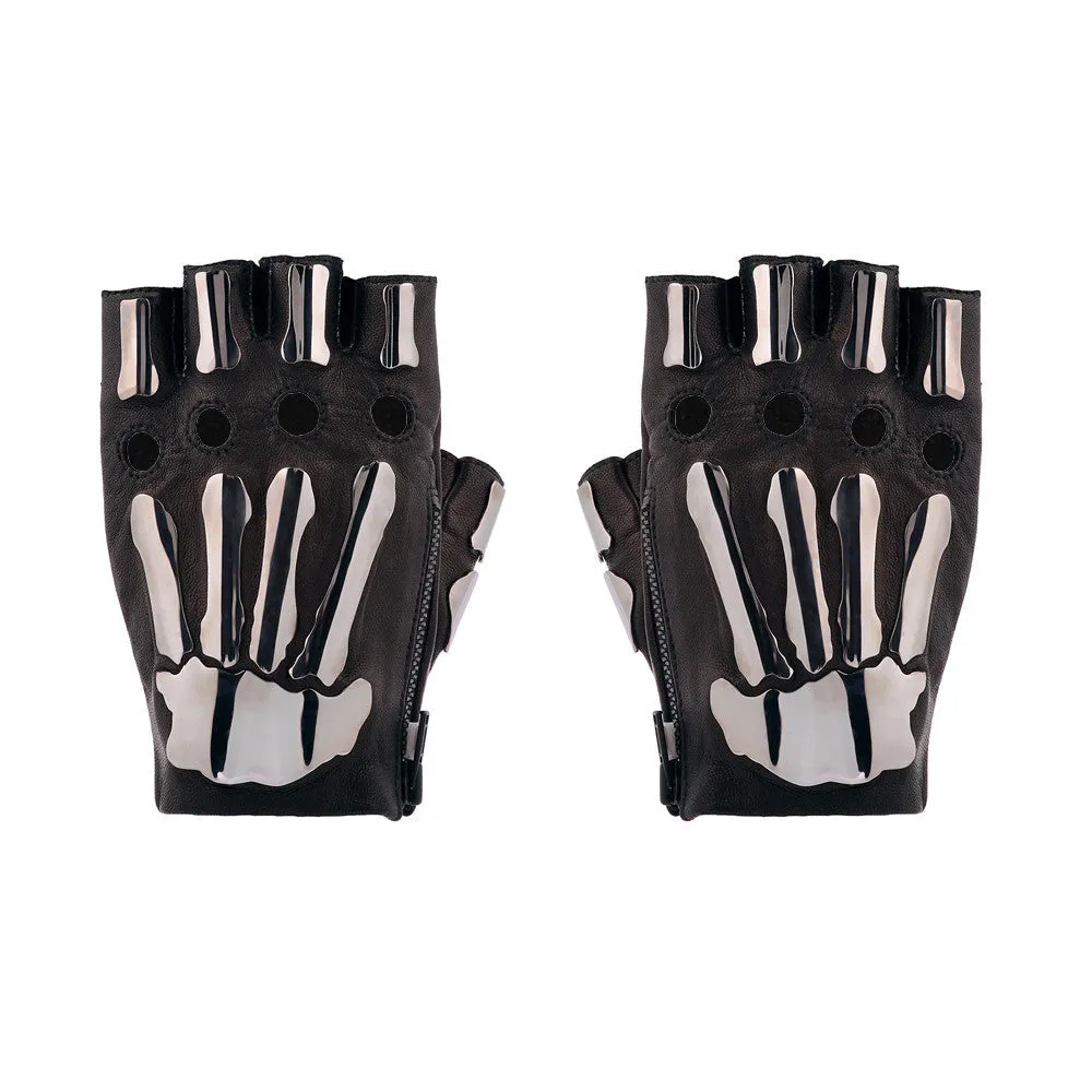 FINGERLESS METAL BONES GLOVES