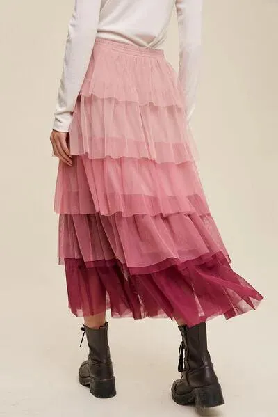 Flirty & Fun: Layered Tulle Midi Skirt for Every Day