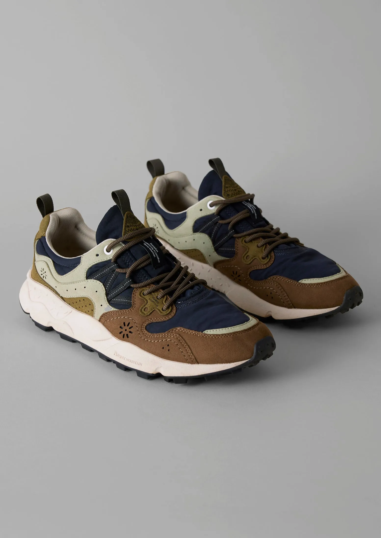 Flower Mountain Yamano Kaiso Panelled Sneakers | Navy/Sage