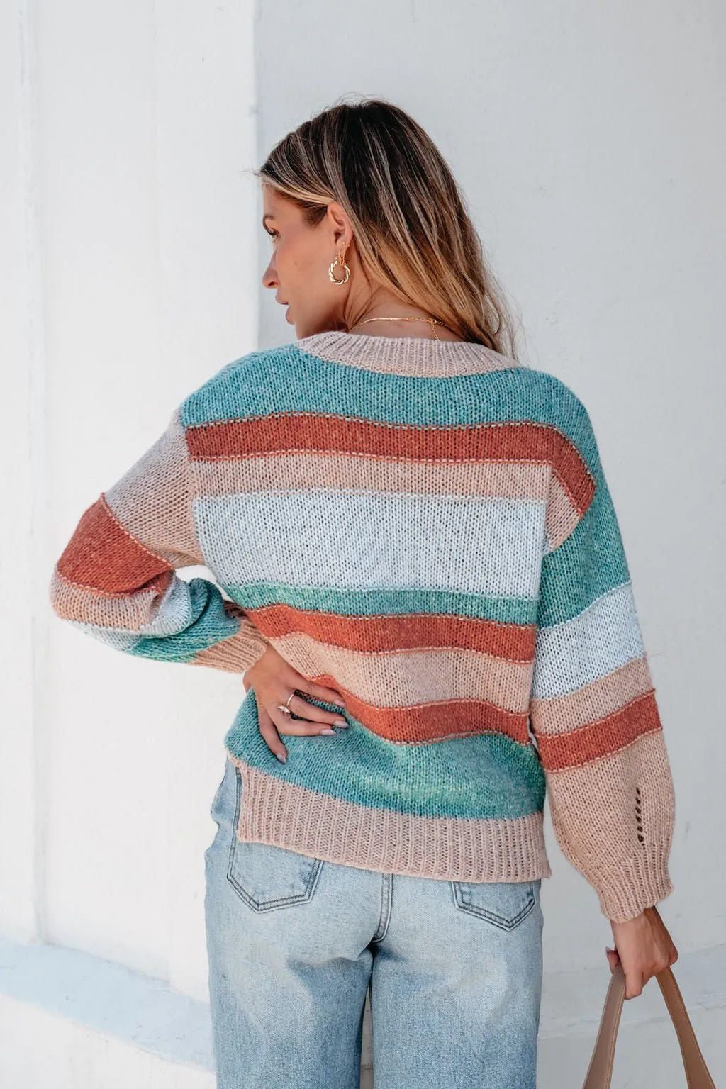 Fresh Start Multi Striped Sweater - DOORBUSTER