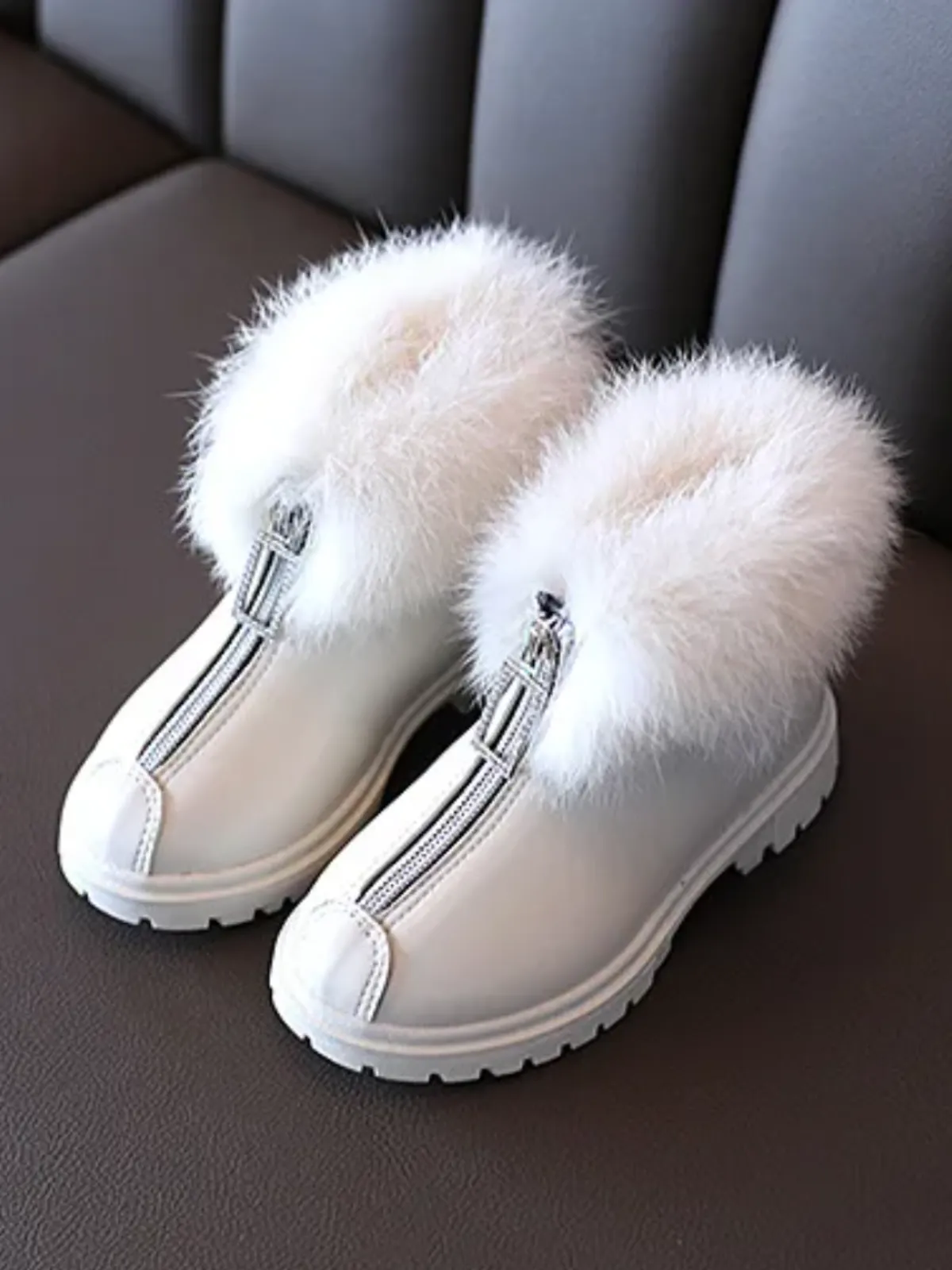 Girls Winter Ankle Boots Fluffy Plush Fur Thick By Liv and Mia