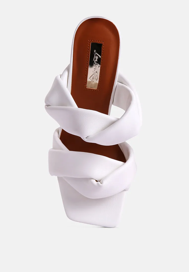 Glam Girl Twisted Strap Spool Heel Sandals