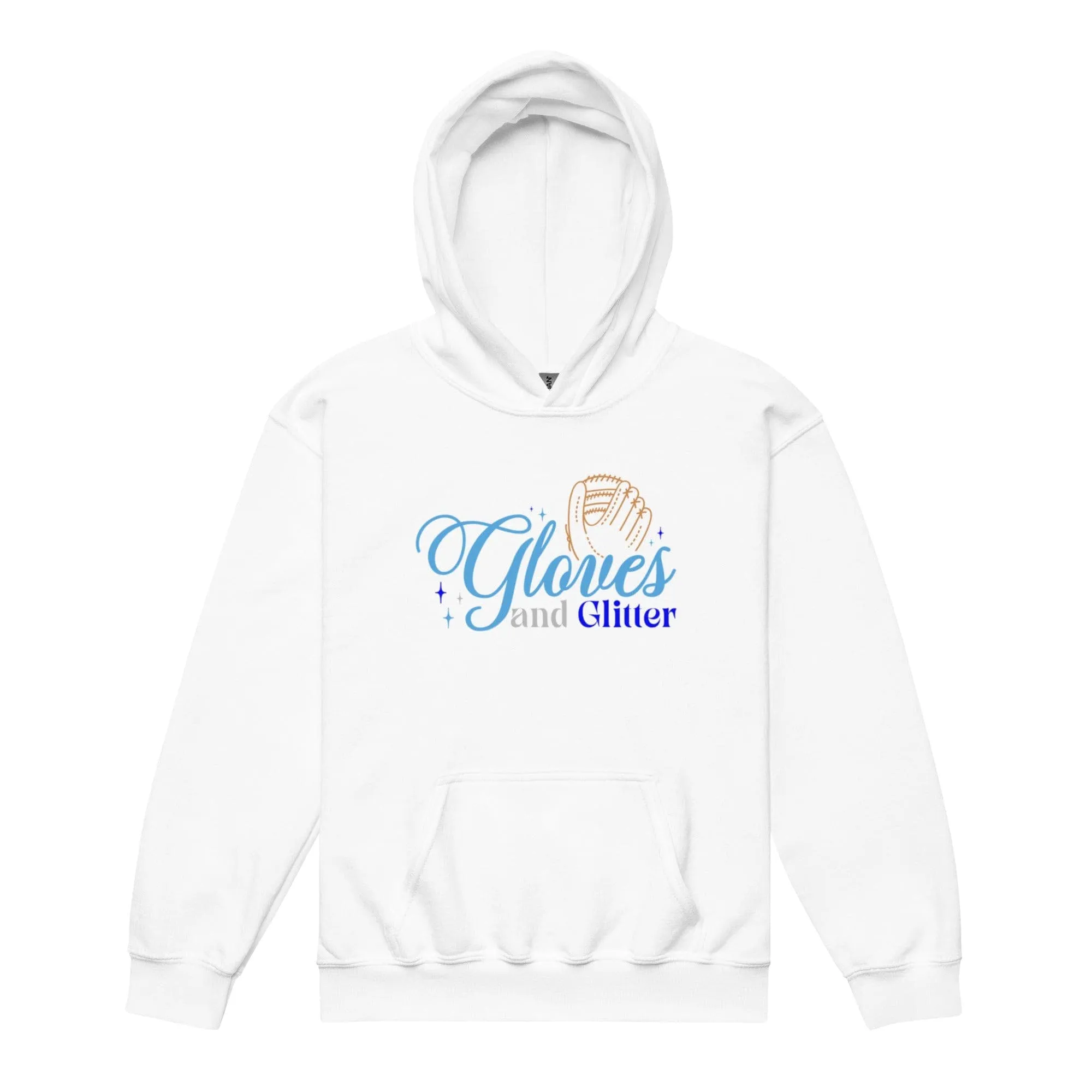 Gloves And Glitter Blue - Youth Hoodie