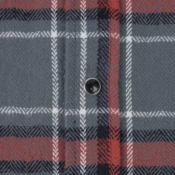 Iron Heart IHSH-369 12oz Slubby Heavy Flannel Herringbone Check Western Shirt - Grey