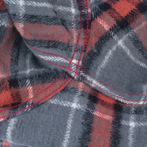 Iron Heart IHSH-375-GRY 12oz Slubby Heavy Flannel Herringbone Check Work Shirt