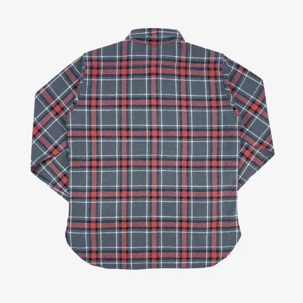 Iron Heart IHSH-375-GRY 12oz Slubby Heavy Flannel Herringbone Check Work Shirt