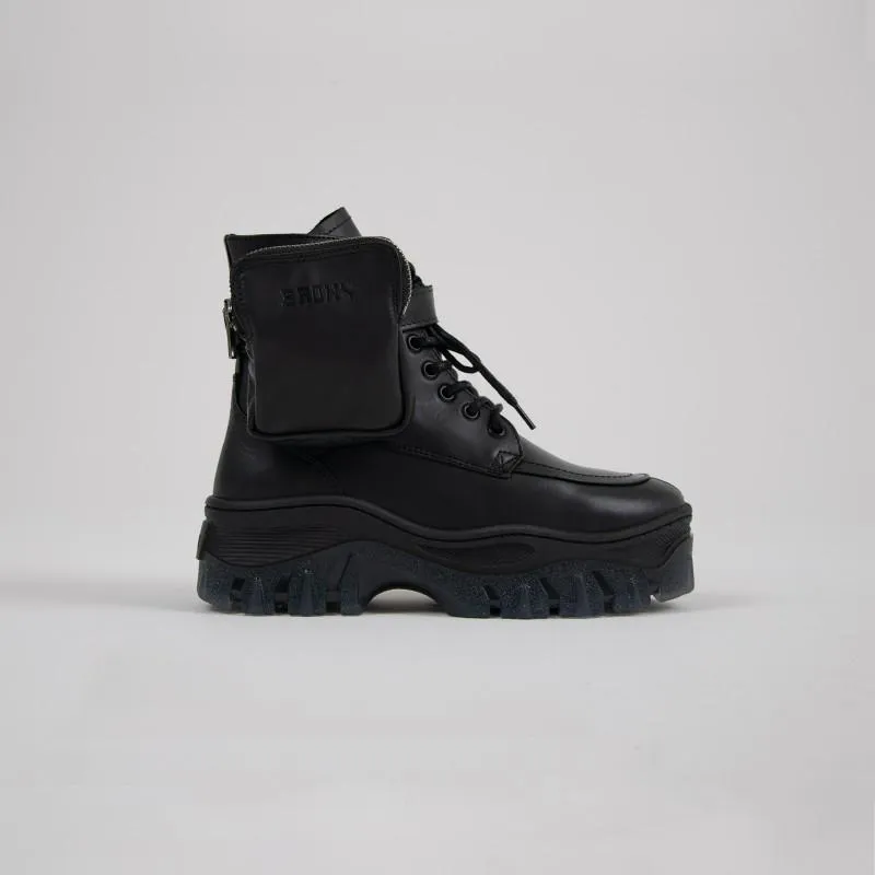 Jaxstar Hiking Mid Cut Black Sneakers