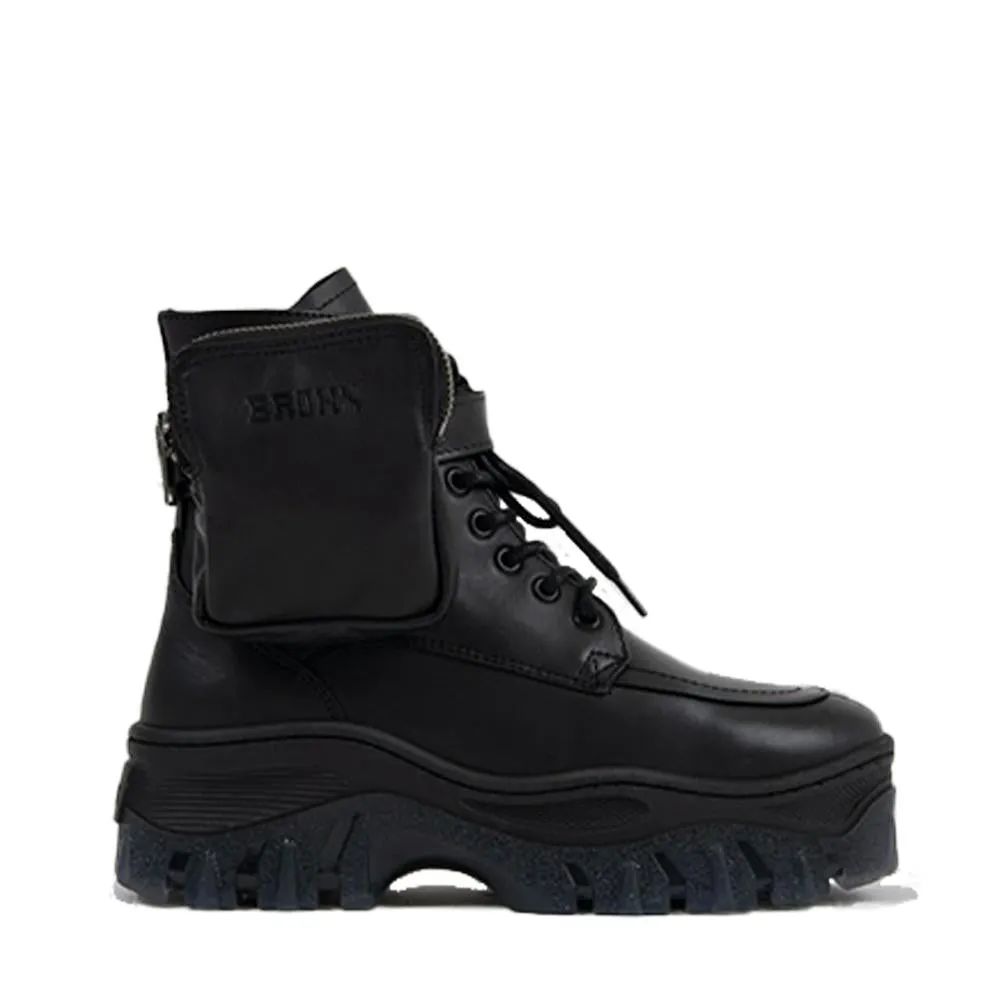 Jaxstar Hiking Mid Cut Black Sneakers