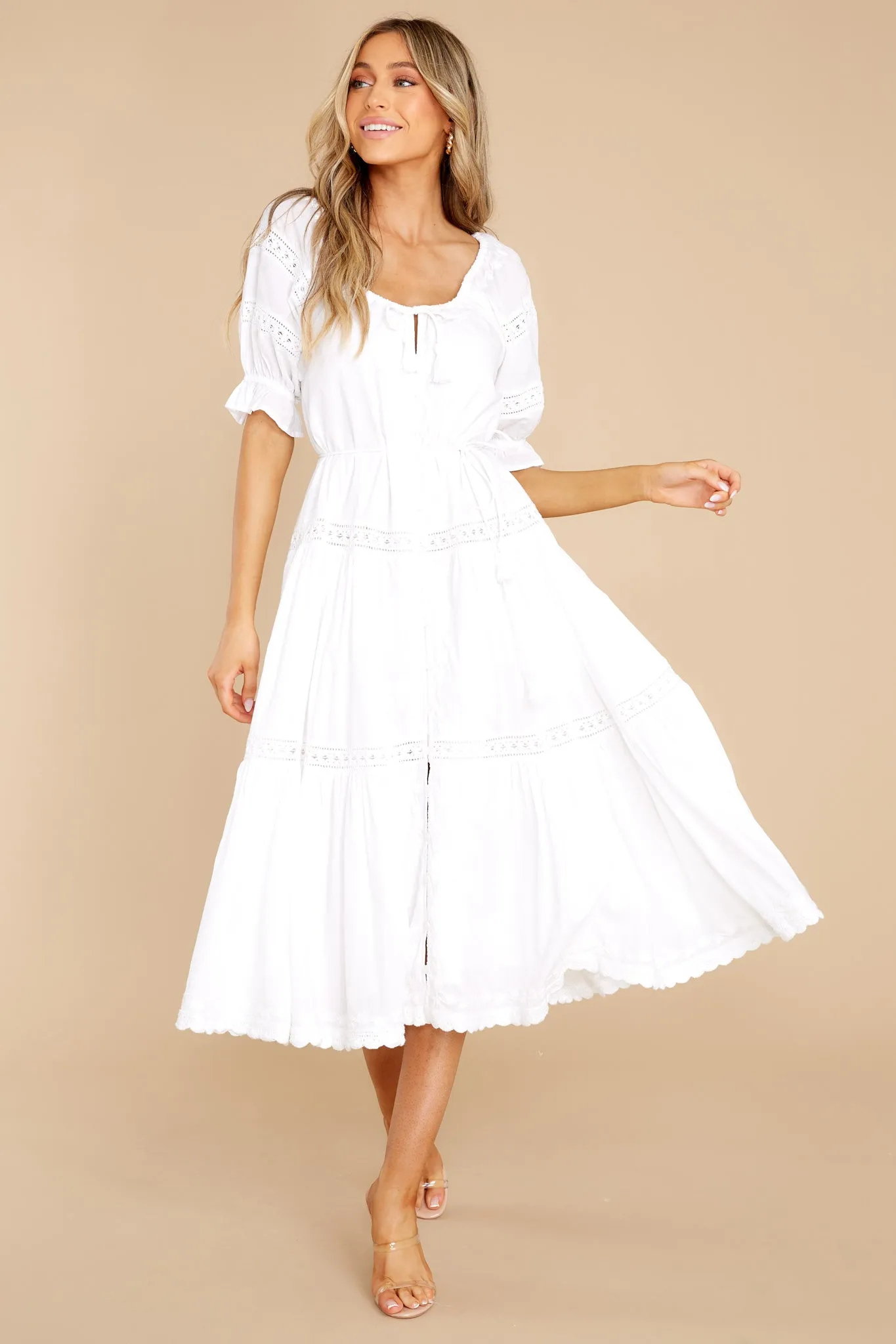 Katalina White Midi Dress