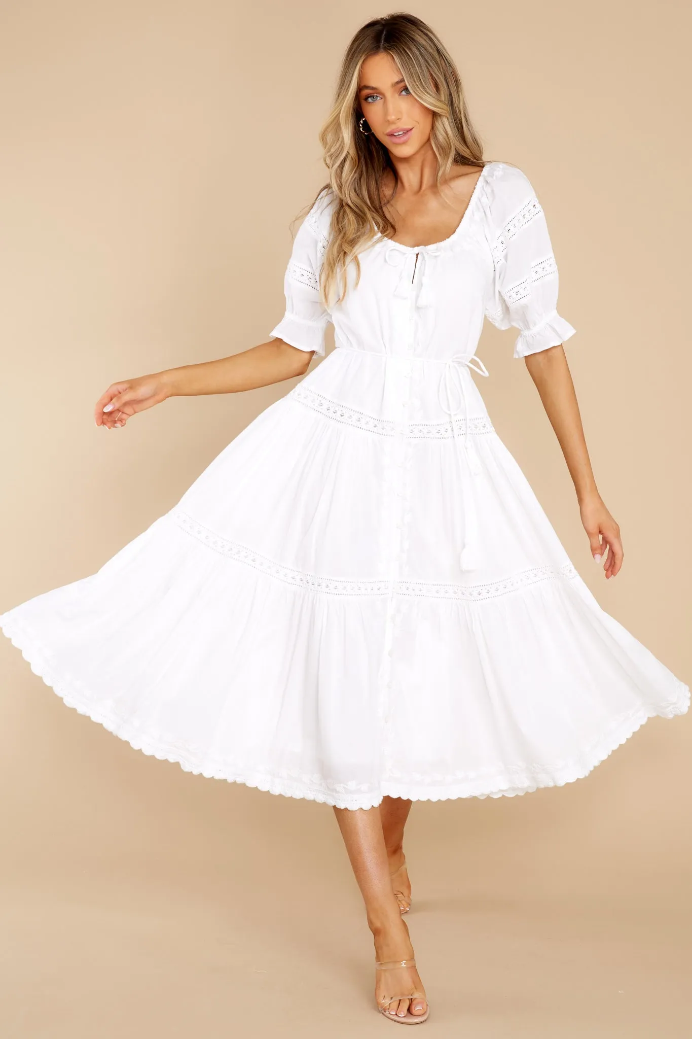 Katalina White Midi Dress