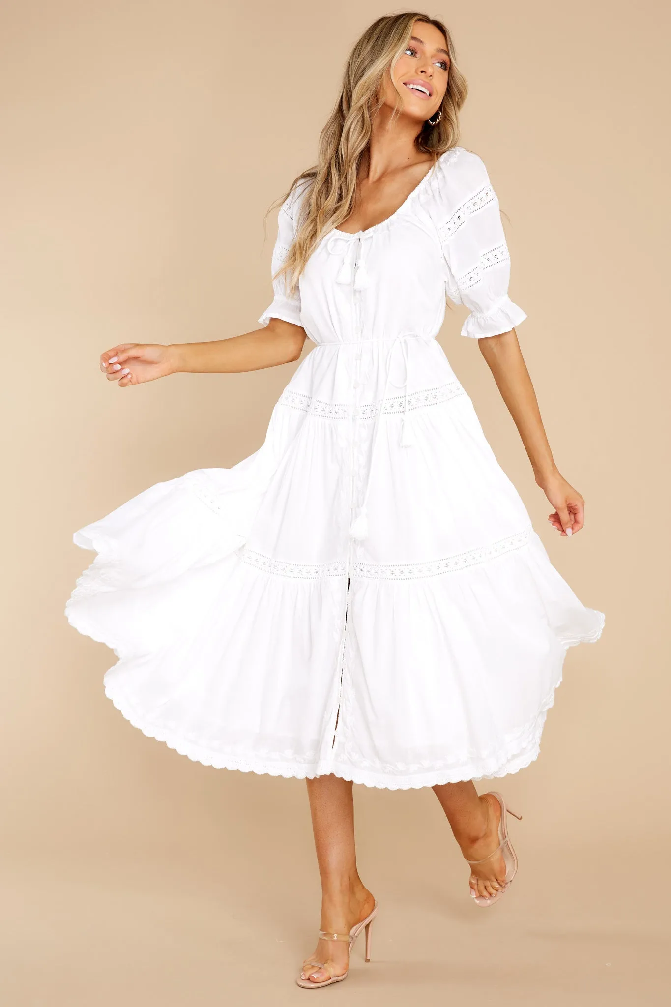 Katalina White Midi Dress