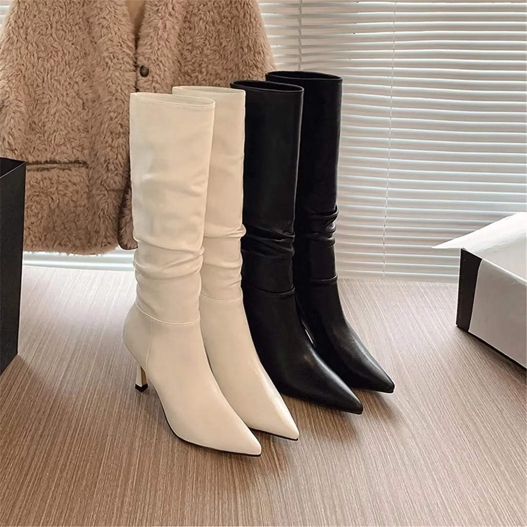 LeathElegance Artisan Winter Cowhide Chic Boots