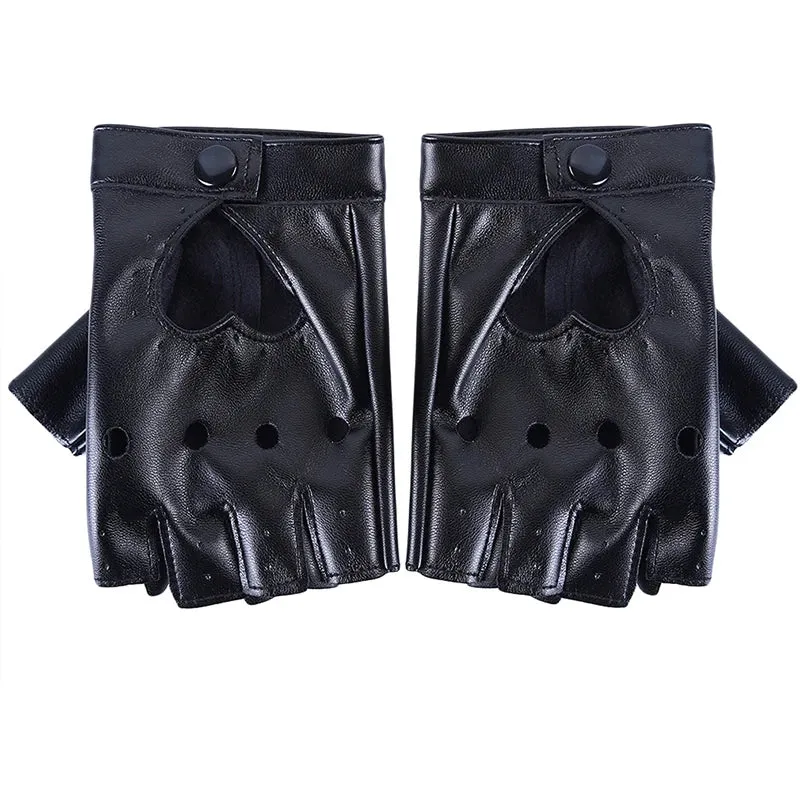 Leather Gloves Guantes Mujer For Women Girls Red Balck White Loving Heart Gloves For Women