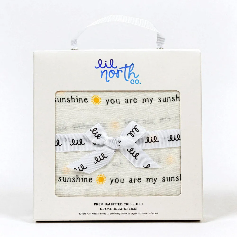 Lil North Bamboo and Cotton Blend Muslin Crib Sheet - You are my Sunshine