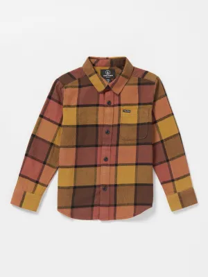 Little Boys Caden Plaid Flannel - Burro Brown