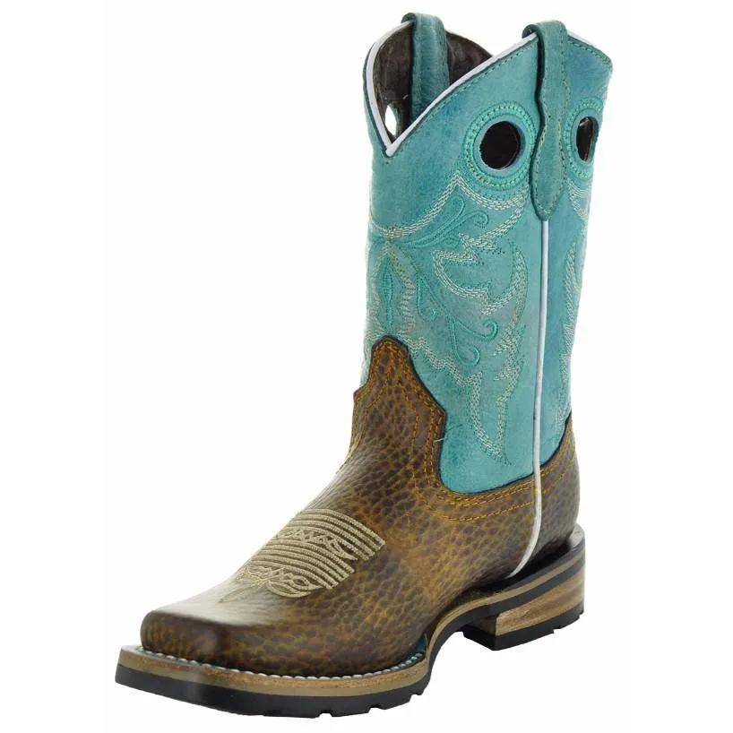 Little Girls' Square Toe Cowgirl Boots | Crocodile Romp (K3005)