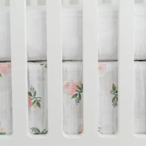 Little Unicorn Cotton Muslin Crib Skirt - Watercolor Rose