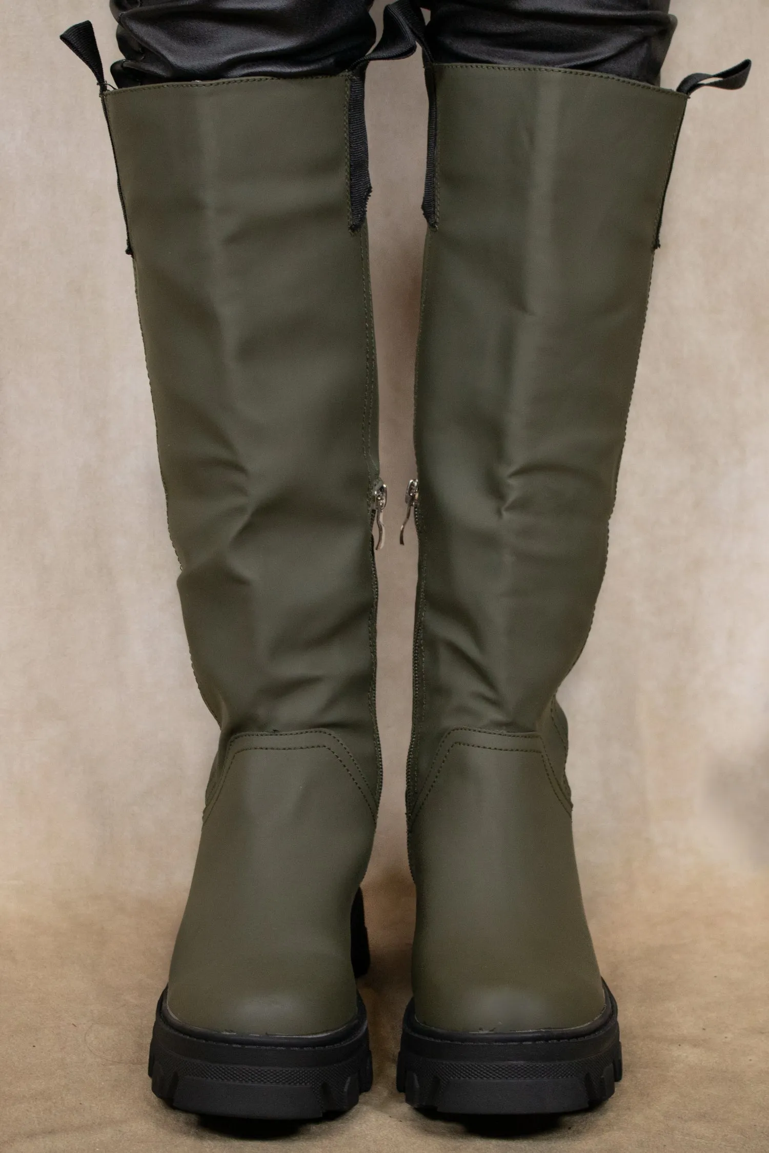 Long Khaki Boots